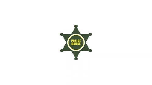 Police Badge Reveal Flat Design Animation