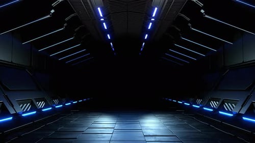 Modern futuristic sci-fi background, Spaceship interior video loop