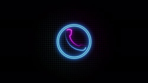 Abstract Neon Call Icon Reveal Animation