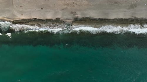 Azure Sea Aerial View Storm Waves Perfect Background