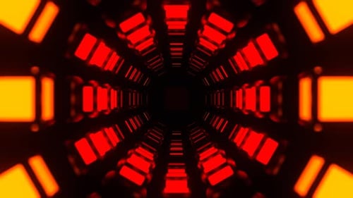 Orange And Red Abstract Pulsating Neon Core Background Vj Loop In 4K