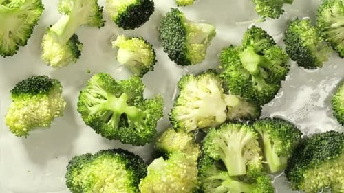 Broccoli Florets Washed in Fresh, Clean Water