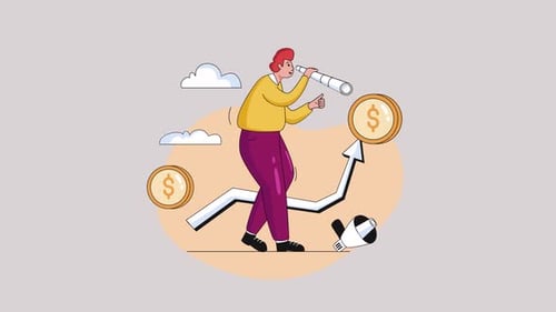 Cena de animação de visão estratégica