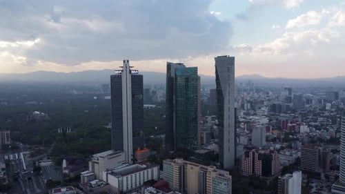 aerial view buildings of mexico city