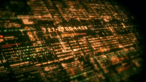 Futuristic Screen Display Data Matrix Simulation Background 08