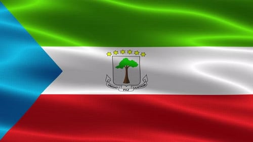 Equatorial Guinea Flag Waving Loop Background Animation