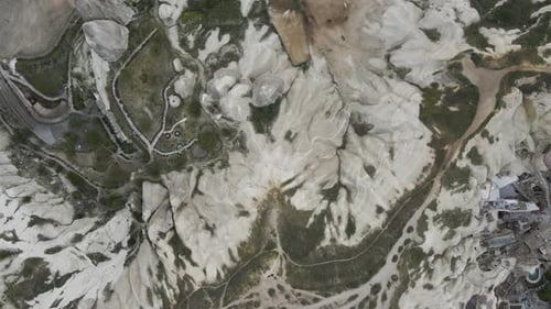 Aerial view of Goreme Valley, Cappadocia, Nevsehir, Turkey.