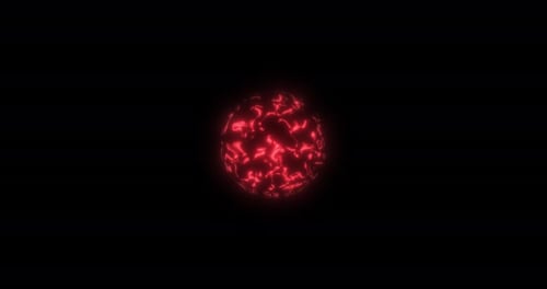 Abstract Red Energy Ball Sphere Animation