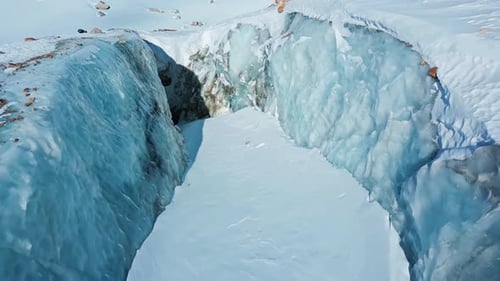 Permafrost environment, tranquil remote icy ridge, frozen landscape