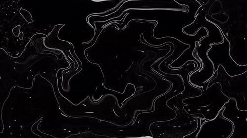 Abstract Fluid White Lines Flowing on Dark Background Loop