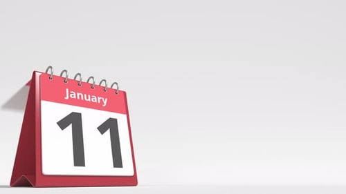 January 12 Date on the Flip Desk Calendar Page