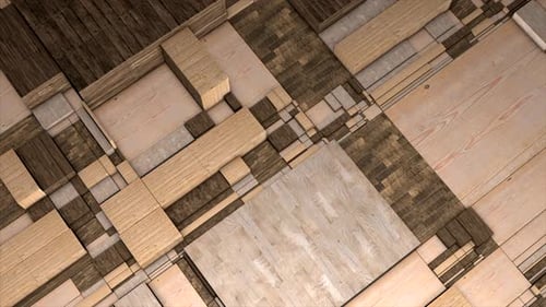 Kleine Rechtecke und Quadrate bilden die Mosaike in der Animation