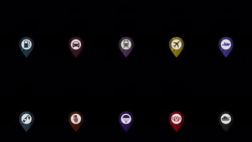 Set of Colorful Pin Icons 2
