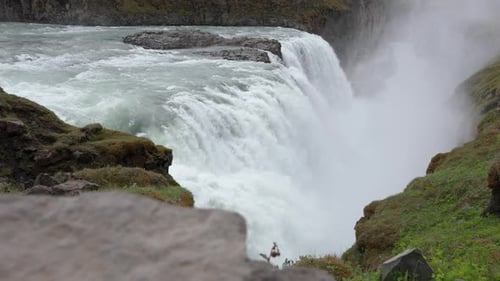 Outdoors Huge Waterfall View Iceland Nature Serenity View of the Waterfall Melting Glacier Green