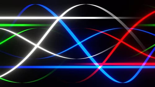 Multicolor Moving Neon Lines Background Vj Loop In 4K