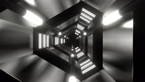 White Starship Energy Tunnel Background Vj Loop In 4K