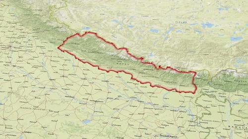 Animated Political Map Of Nepal With Zoom And Pan