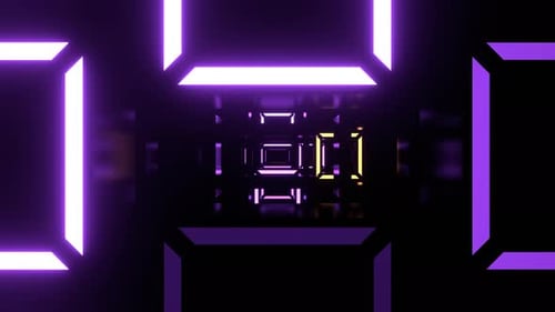 Purple And Light Yellow Bright Flashing Strobe Square Tunnel Background Vj Loop In 4K