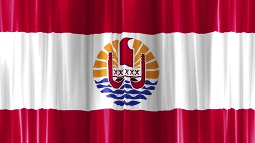 French Polynesia Flag Waving Animated Loop