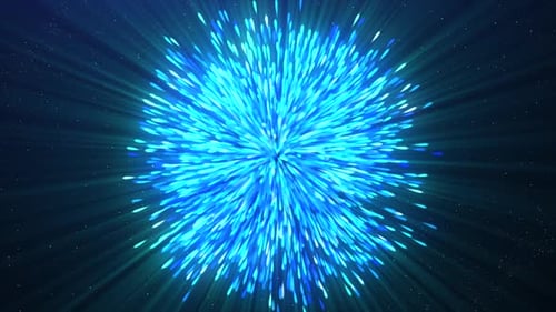 Abstract Blue Energy Particle Burst Motion Background
