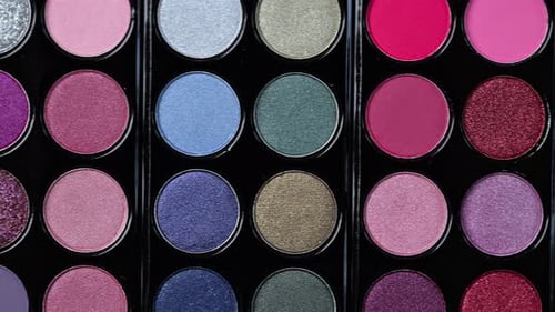 Colorful Makeup Eyeshadow Palette Close Up
