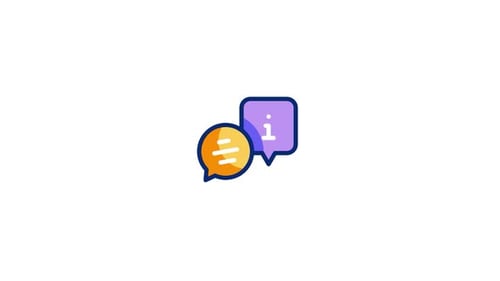 Flat Design Animated Information and Chat Bubbles Icon