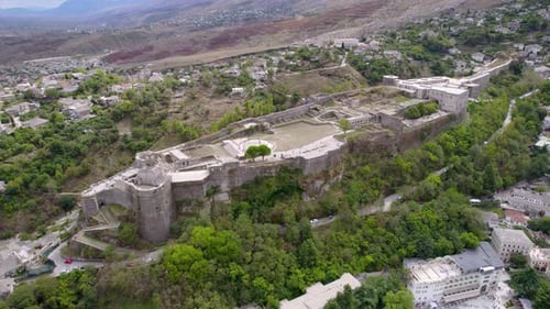 Aerial View of Gjirokaster Castle Albania