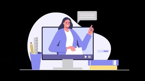 Online Teacher Presentation Flat Design Animation