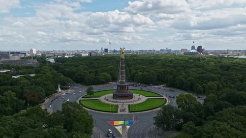 Aerial view of Berlin Victory Column , Germany