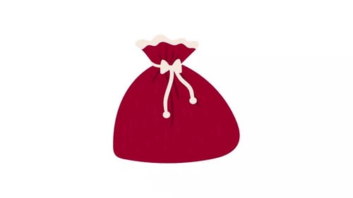 Animated Red Gift Bag with Tied Bow