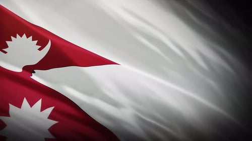Nepal National Flag Realistic Waving Loop