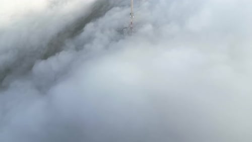 Drone Footage of Clouds in the sky and Antennas