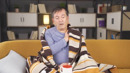 Old man with virus.