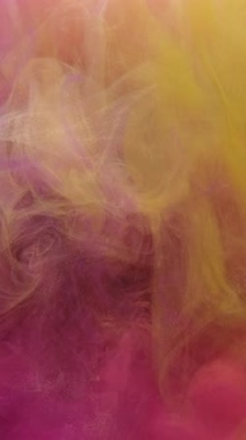 Abstract Pink and Yellow Pigments Flowing