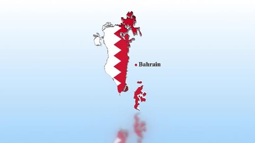 Bahrain 3D Map and Flag Reveal Animation