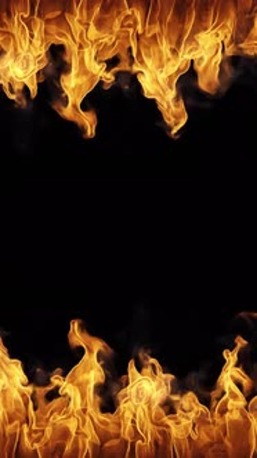 Fire Burning Looped Overlay Vertical 01