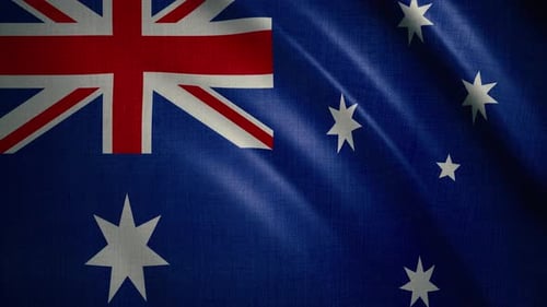 Realistic Waving Australian Flag Animation
