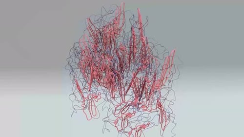 Modelo científico complejo de visualización de la estructura de las proteínas