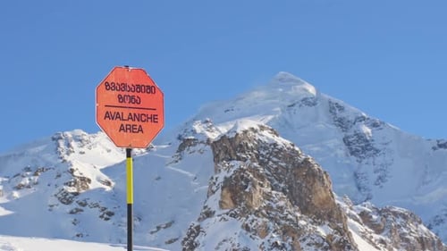 Avalanche Area Sign In Ski Resort