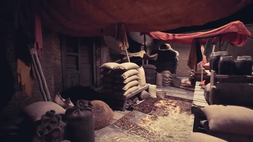 Virtual Walkthrough of a Middle Eastern Bazaar Market