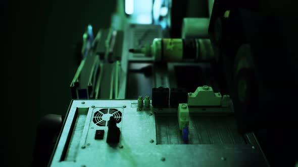 Vertical of Old Computers From the 80s in an Abandoned Computing Center ...