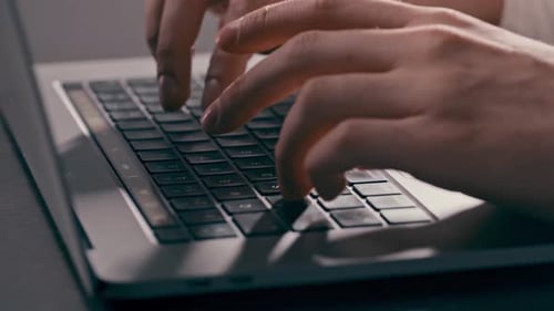Employee Typing Keyboard Close Up Shot Hands of Unrecognizable Business Person Doing Online Task