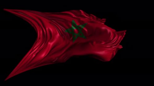 Realistic Waving Flag of Morocco
