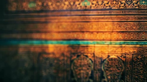 Ornate Gold Wall with Turquoise Inlays