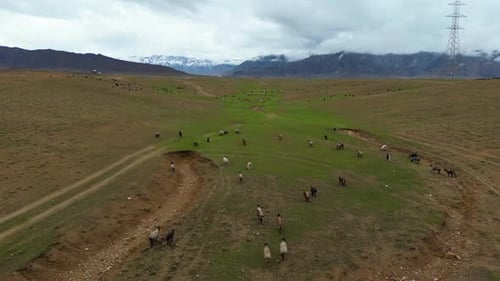 Aerial view of the Green Mountains and peaceful nature. heaven, green hills, peaceful nature, Afghan