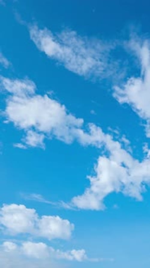 Blue Sky with White Clouds Moving