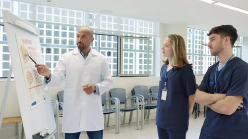 Doctor Giving Presentation to Healthcare Workers