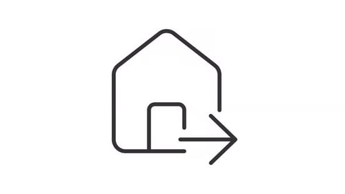 Animated Home Exit Line Icon
