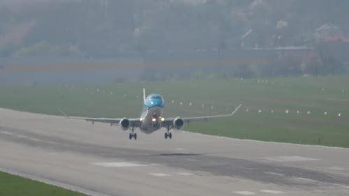 Passenger aircraft departs into the sky on a beautiful travel journey