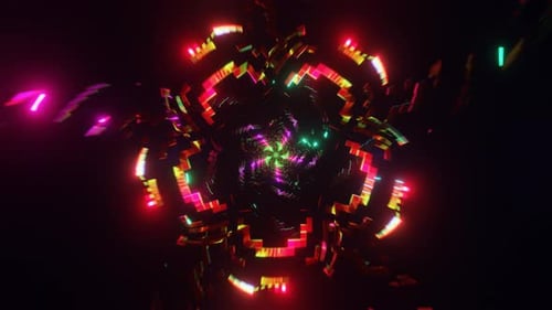 Disco Flashing Lights in Neon Flash Within This Vibrant VJ Loop's Backdrop
